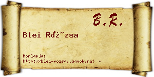 Blei Rózsa névjegykártya